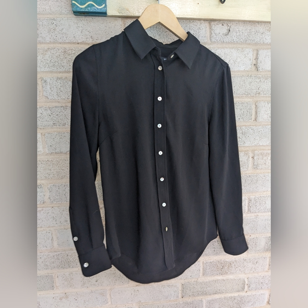 Brass the button down long sleeve black XS